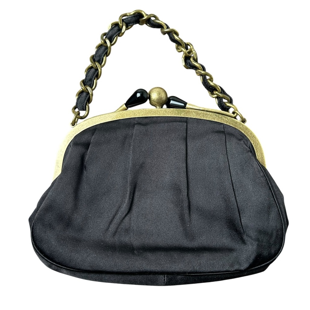 Vintage J Crew Double Clasp Chained Strap Evening Bag